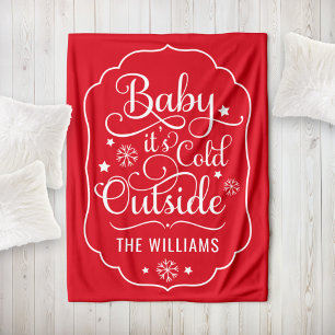 Couverture Polaire Classique Rouge Bébé Il Fait Froid Dehors Famille