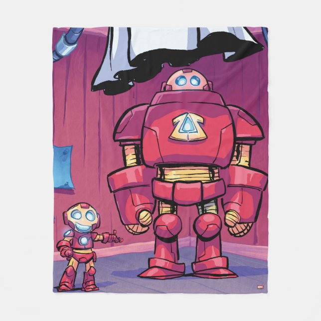 Couverture Polaire Classiques Avengers | Mini Iron Man et Hulkbuster (Devant)