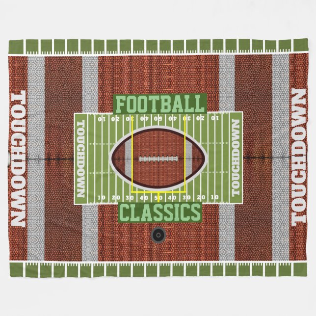Couverture Polaire Classiques de football personnalisé Blanche en pol (Devant (Horizontal))