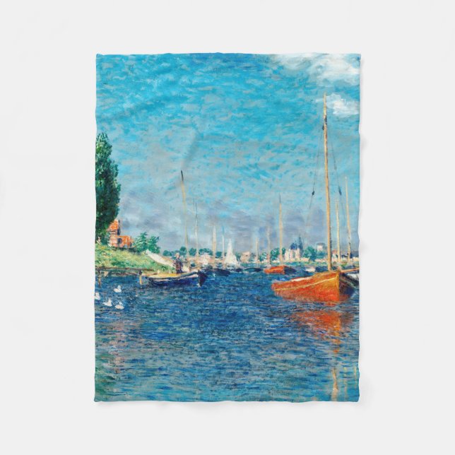 Couverture Polaire Claude Monet - Bateaux rouges, Argenteuil (Devant)