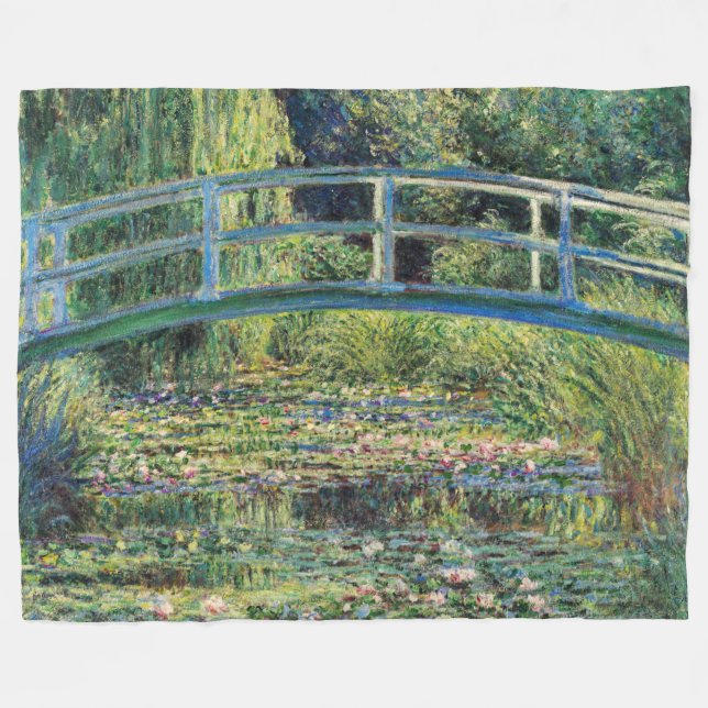 Couverture Polaire Claude Monet - Etang Lily et Pont Japonais (Devant (Horizontal))