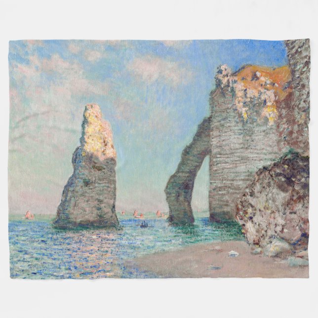 Couverture Polaire Claude Monet - Falaises à Etretat (Devant (Horizontal))