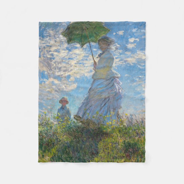 Couverture Polaire Claude Monet - La Promenade, Femme avec un Parasol (Devant)