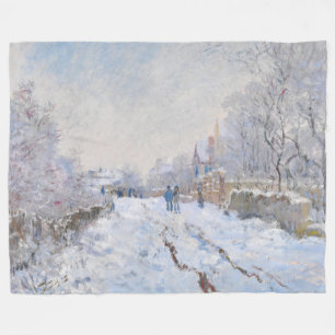 Couverture Polaire Claude Monet - Scène de neige à Argenteuil