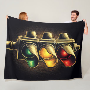 Couverture Polaire Clé graphique en gras Stoplight sur noir