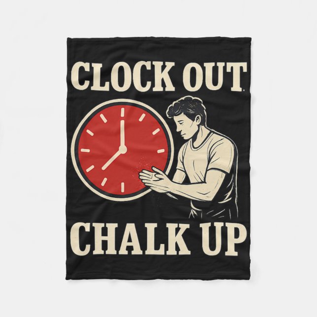 Couverture Polaire Clock Out, Chalk Up Climbing Gear Print  (Devant)