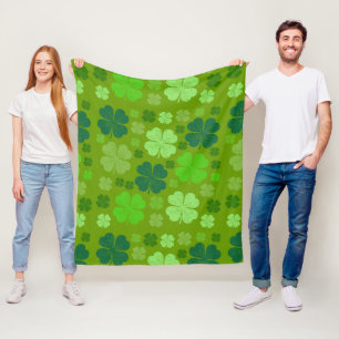 Couverture Polaire Clovers verts, Lucky Clovers, Saint Patrick's Day