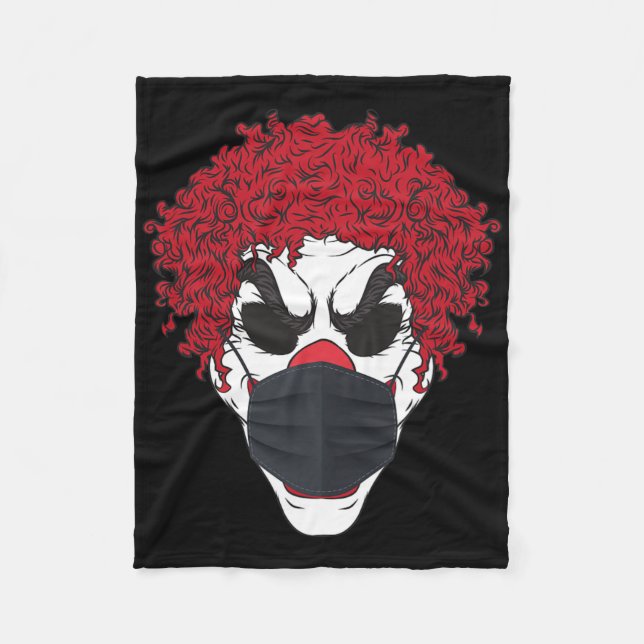 Couverture Polaire Clown effrayant Portant Un Masque Visage Germophob (Devant)