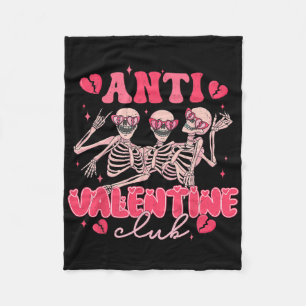 Couverture Polaire Club Anti Saint Valentin Squelette Drôle Fête Sain