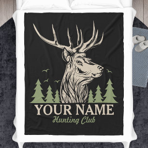 Couverture Polaire Club de chasse personnalisé Hunter Deer Elk Antler
