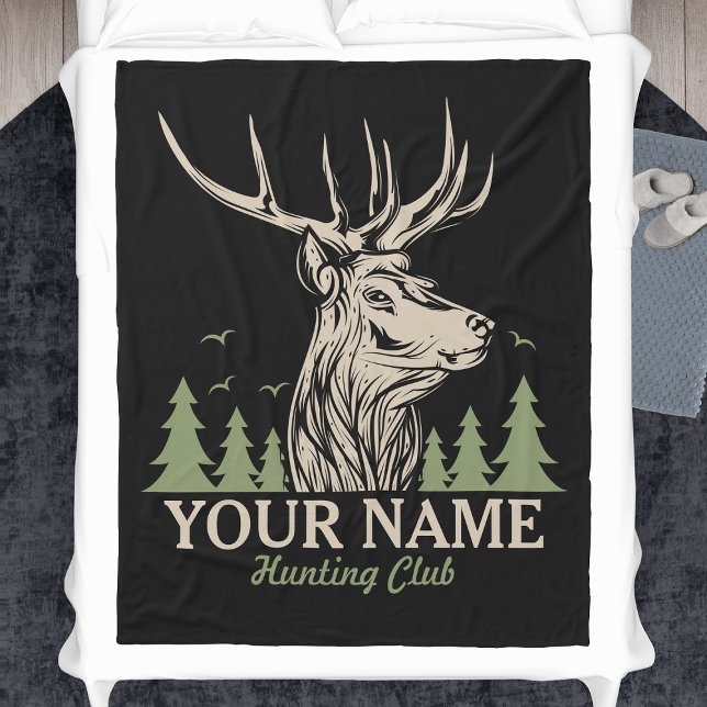 Couverture Polaire Club de chasse personnalisé Hunter Deer Elk Antler (Créateur téléchargé)