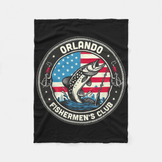 Couverture Polaire Club de pêcheurs d'Orlando Drapeau américain pêche
