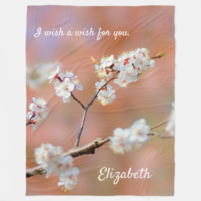 Couverture Polaire Clusters De Fleurs Japonaises D'Apricot (Devant)