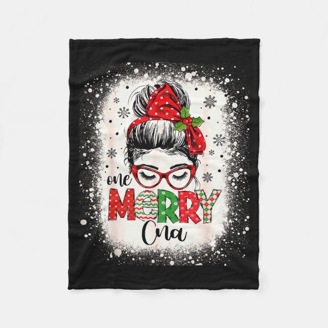 Couverture Polaire Cna Nurse Messy Bun Nurse's Aid Christmas  (Devant)