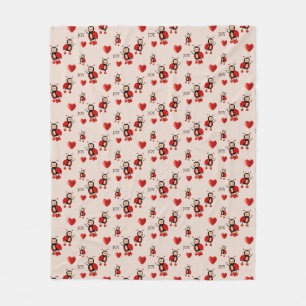 Couverture Polaire Coccinelles Mignonnes, Cœurs et Joie Texte sur Bei
