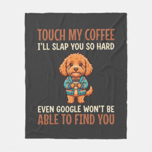 Couverture Polaire Cockapoo amusant amateur de café