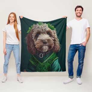Couverture Polaire Cockapoo Dog en robe de fête St. Patrick