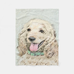 Couverture Polaire Cocker Spaniel Buff Peinture - Art Chien original