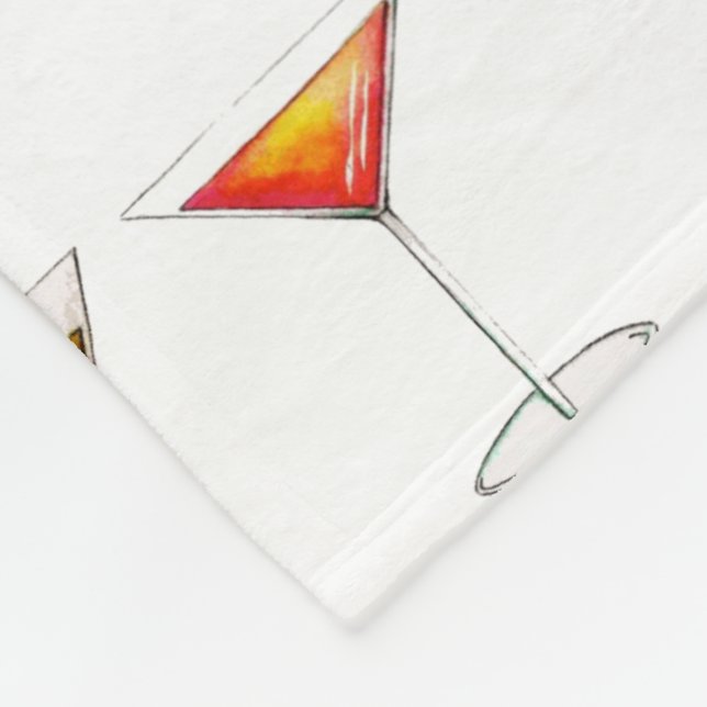 Couverture Polaire Cocktail Verre Mixte Boisson Martini Cosmo Manhatt (Coin)