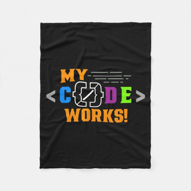Couverture Polaire Code fonctionne drôle programmeur codage logicielC (Devant)