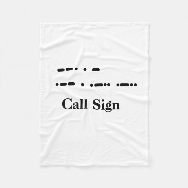 Couverture Polaire Code Morse "Va Bien" Blanche En Toison. Customiser (Devant)