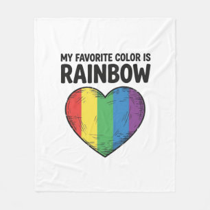 Couverture Polaire Cœur Arc-en-ciel Gravure Vintage Couleur Préférée