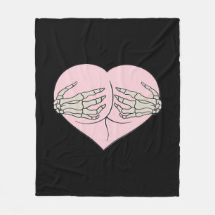 Couverture Polaire Coeur Butt Hug Skeleton Mains Classique