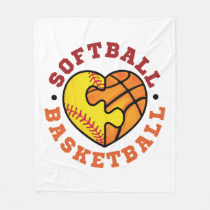 Couverture Polaire Coeur de basketball de softball