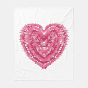 Couverture Polaire Cœur de confettis roses modernes Art de la Saint