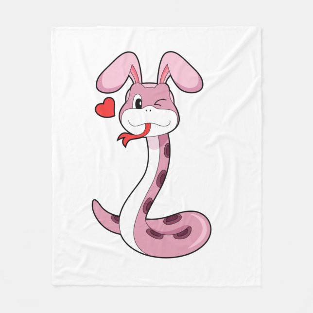 Couverture Polaire Coeur de lapin serpent (Devant)