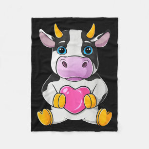Couverture Polaire Cœur de vache Mignon Saint-Valentin Ferme Animal F