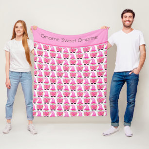 Couverture Polaire Coeur rose Gnomes de bois Aimer Saint-Valentin