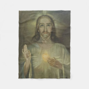 Couverture Polaire Coeur sacré d'intronisation de Jésus