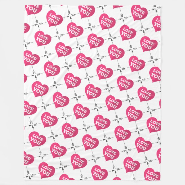 Couverture Polaire Coeurs (Devant)
