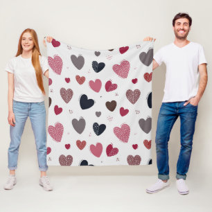 Couverture Polaire Coeurs 3