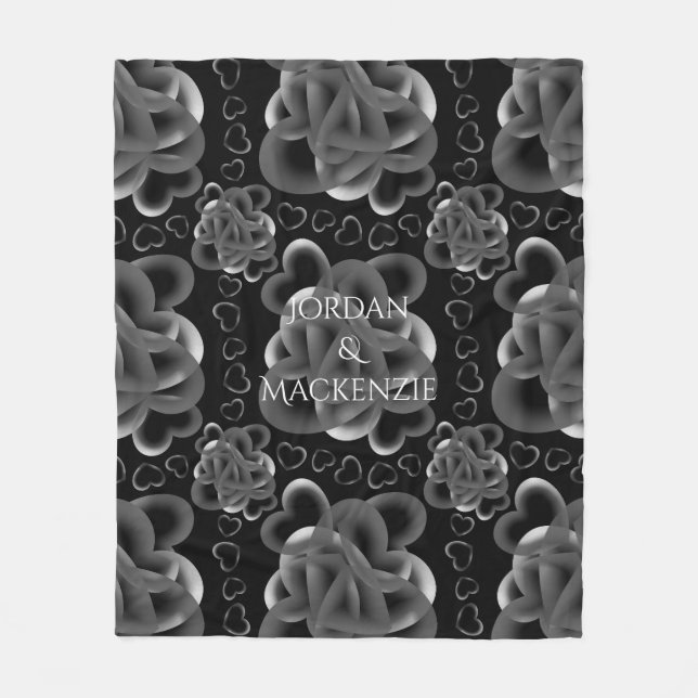 Couverture Polaire Coeurs beaucoup Motif (Devant)