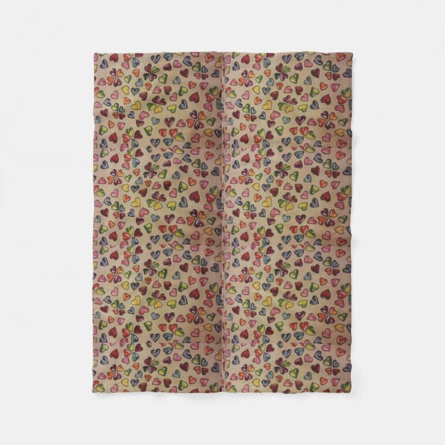 Couverture Polaire Coeurs de bonbons (Devant)