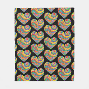 Couverture Polaire Cœurs de mandala