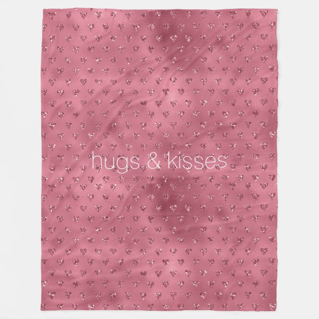 Couverture Polaire Coeurs de Parties scintillant rouge brillant (Devant)