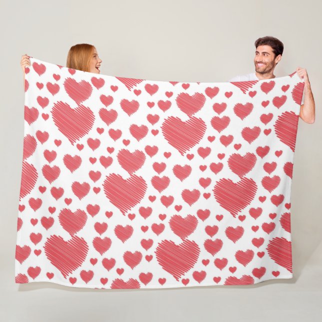 Couverture Polaire Coeurs de scintillement (En situation)