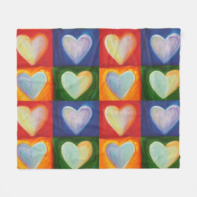 Couverture Polaire Coeurs Inspirationnelle Personnalisée Fleece Jetez (Devant (Horizontal))