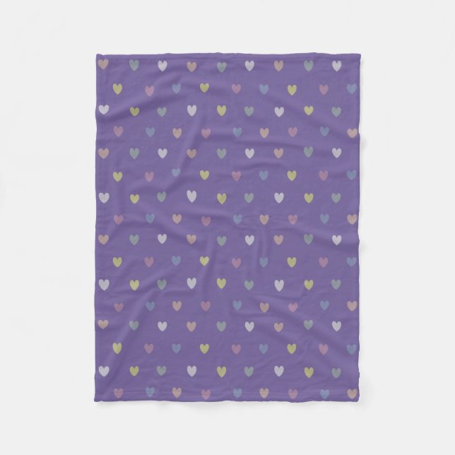 Couverture Polaire Coeurs minuscules polka sur violet violet Ultra vi (Devant)