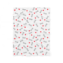 Coeurs rouges Bones blancs Chien ou Amoureux des c