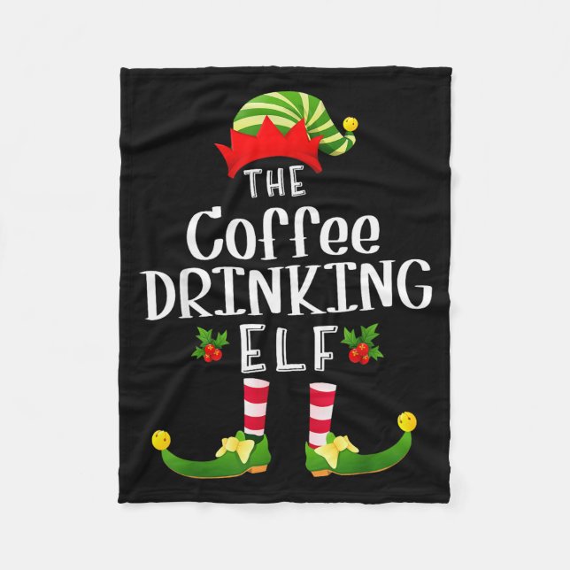Couverture Polaire Coffee Drinking Christmas Elf Matching Pajama X-ma (Devant)