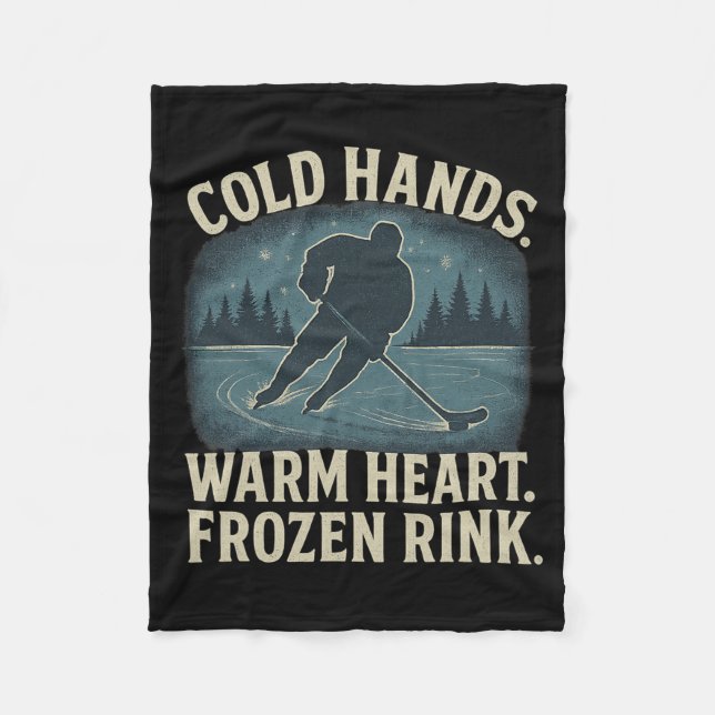 Couverture Polaire Cold Hands Warm Heart Frozen Rink – Ice Hockey Win (Devant)