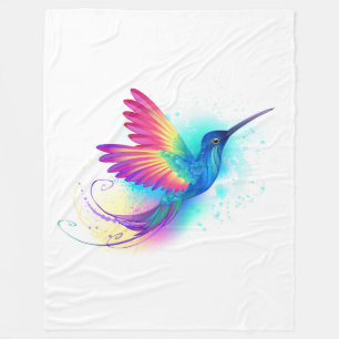 Couverture Polaire Colibri arc-en-ciel exotique