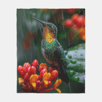 Colibri perché sur une fleur vive