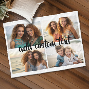 Couverture Polaire Collage de 4 photos - vous pouvez changer la