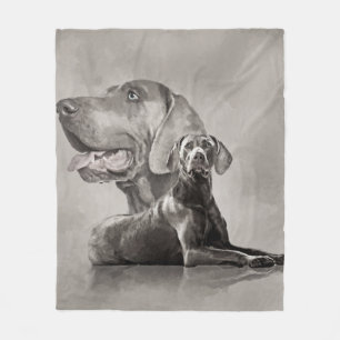 Couverture Polaire Collage de chiens Weimaraner #2