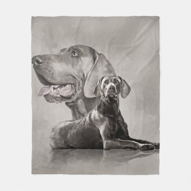 Couverture Polaire Collage de chiens Weimaraner #2 (Devant)